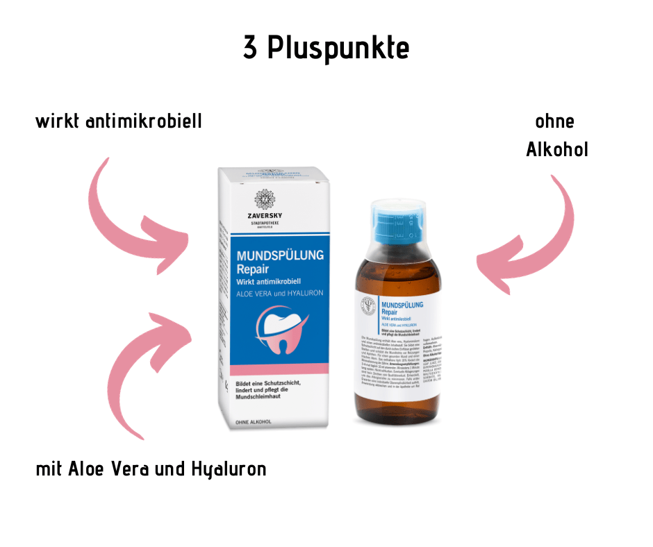 Mundspülung Repair - Aloe Vera und Hyaluron - bildet eine Schutzschicht - Hausapotheke - Apotheke Zaversky