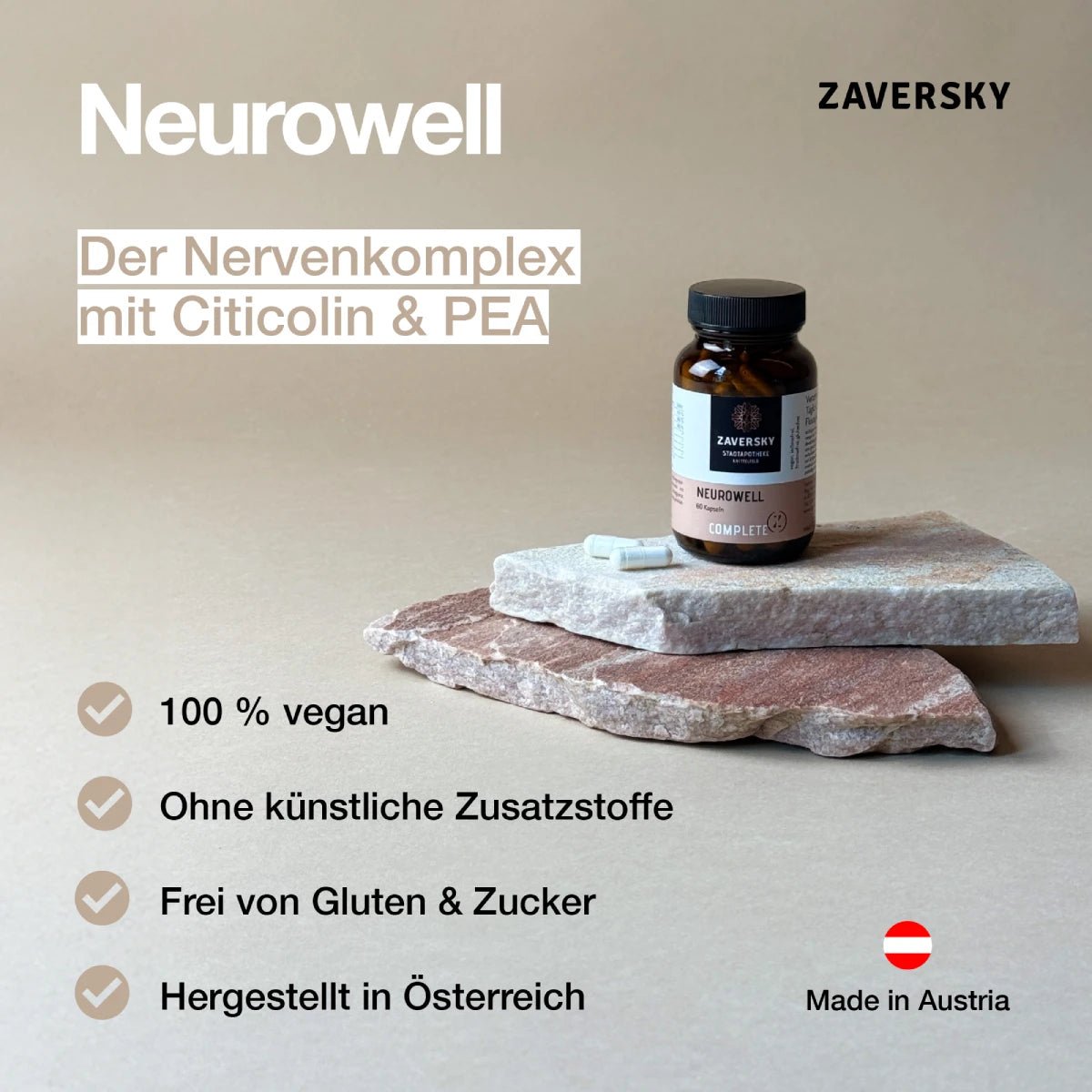 Neurowell Kapseln - der Nerven - Komplex mit PEA & Vitamin B12 - Nahrungsergänzung - Apotheke Zaversky