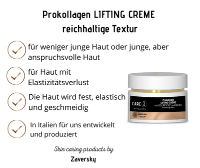Prokollagen LIFTING CREME mit 3 - fach Wirkung reichhaltige Textur CareZ - Kosmetika - Apotheke Zaversky