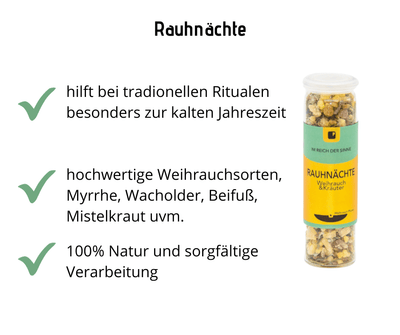 Rauhnächte - Weihrauch mit Kräutern, hilft bei traditionellen Ritualen - Hausapotheke - Apotheke Zaversky