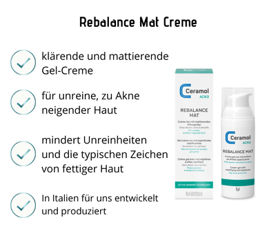 Rebalance Mat - Ceramol ACN3 - Klärende und mattierende Gel - Creme - Kosmetika - Apotheke Zaversky
