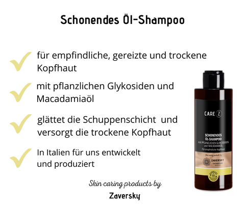 Schonendes Öl-Shampoo - für empfindliche Kopfhaut von CareZ