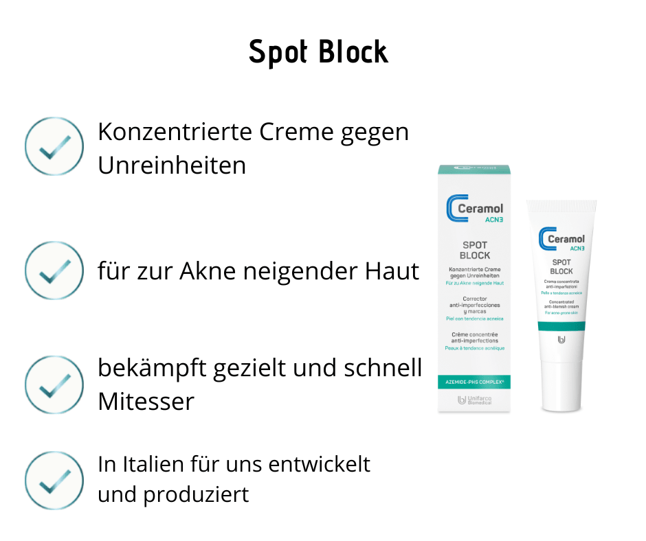 Spot Block - Ceramol ACN3 - Konzentrierte Creme gegen Unreinheiten - Kosmetika - Apotheke Zaversky
