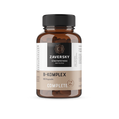Vitamin B - Komplex - zur Unterstützung des Nervensystems - 180 Stück für 6 Monate - Nahrungsergänzung - Apotheke Zaversky