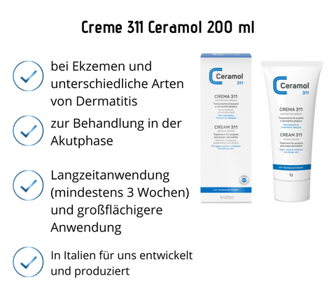 Creme 311 - Ceramol - Behandlung von Ekzemen und atopischer Dermatitis 200ml