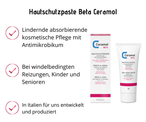 Hautschutzpaste Beta - Ceramol - Lindernde absorbierende kosmetische Pflege mit Antimikrobikum