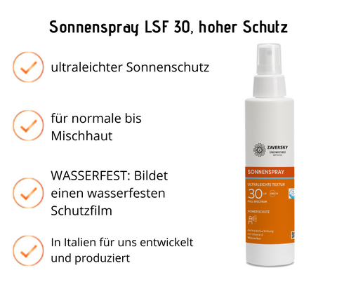 Sonnenspray - ultraleichte Textur, LSF 30, hoher Schutz, wasserfest
