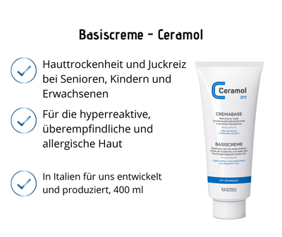 Basiscreme - Ceramol - zieht sehr schnell ein, leichte Textur bei Apotheke Zaversky