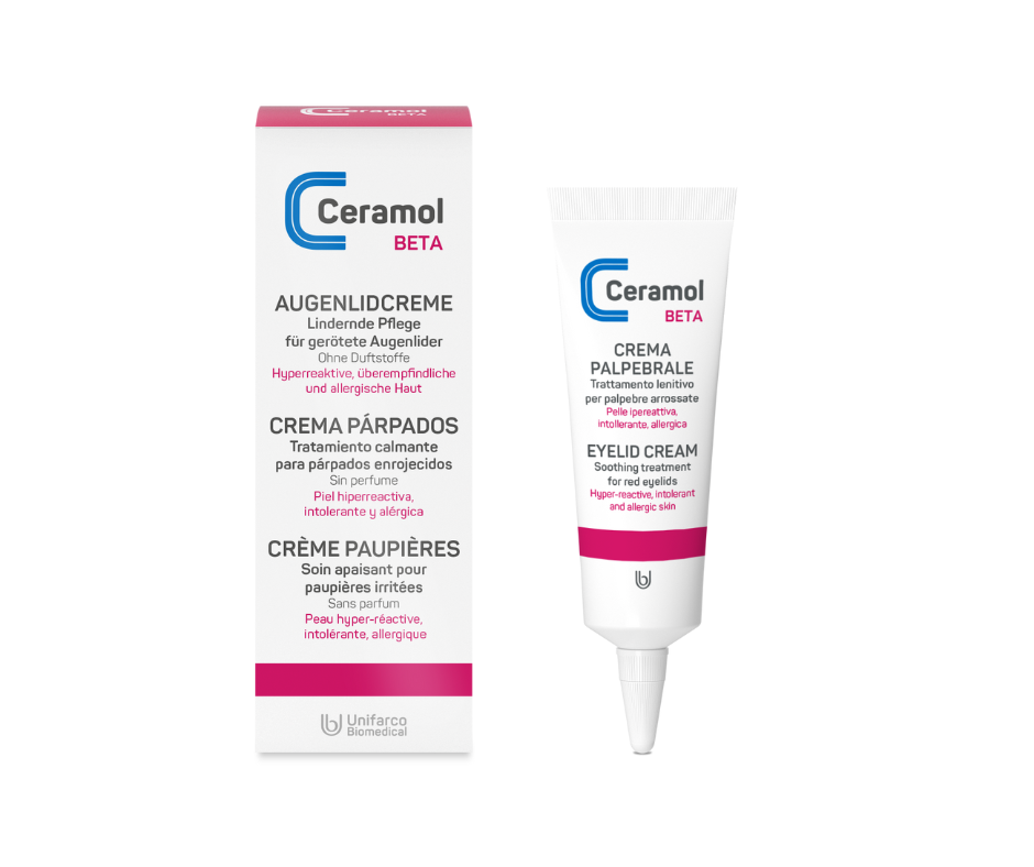 Augenlid Creme Beta - Ceramol - lindernde Pflege für gerötete Augenlider bei Apotheke Zaversky
