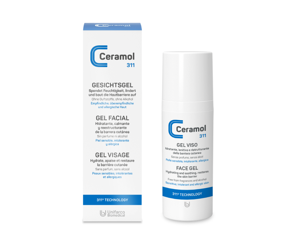 Gesichtsgel - Ceramol - Leichtes feuchtigkeitsspendendes und linderndes Gesichtsgel bei Apotheke Zaversky