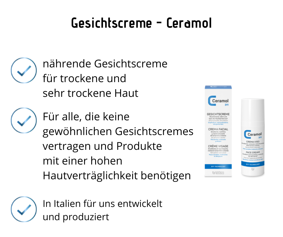 Gesichtscreme - Ceramol - nährende Gesichtscreme für trockene und sehr trockene Haut. bei Apotheke Zaversky
