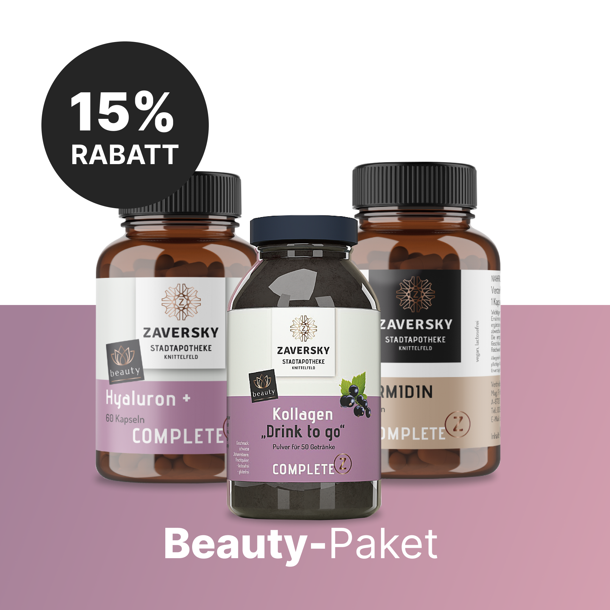 Beauty Paket - Kollagen, Spermidin und Hyaluronsäure+ bei Apotheke Zaversky