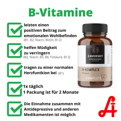 Vitamin B-Komplex - zur Unterstützung des Nervensystems bei Apotheke Zaversky