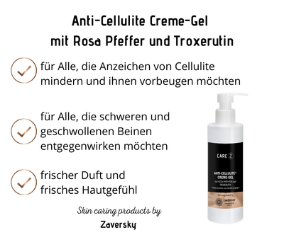 ANTI - CELLULITE CREME - GEL - wirkt Anzeichen von Cellulite entgegen CareZ - Kosmetika - Apotheke Zaversky
