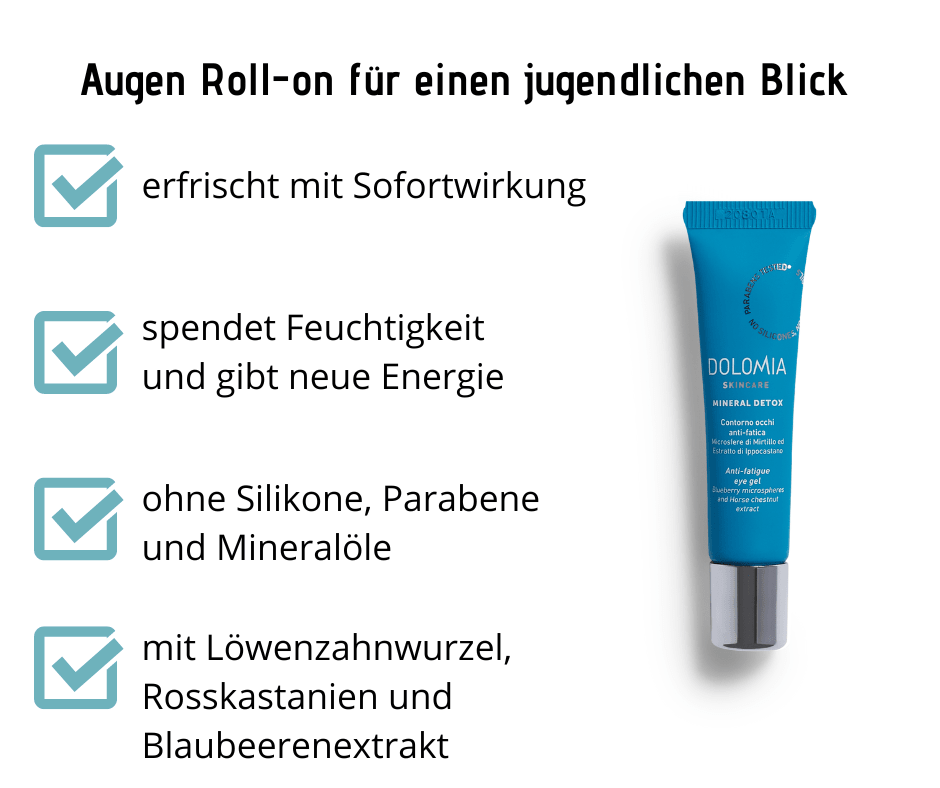 Anti - Fatigue Augen Roll - On Dolomia - für einen jugendlichen Blick - Sofortwirkung, kühlend - Kosmetika - Apotheke Zaversky