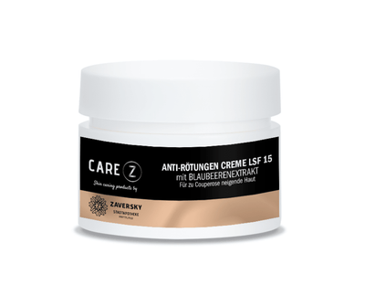 Anti - Rötungen Creme LSF 15 - mit Blaubeerenextrakt für zu Couperose neigende Haut CareZ - Kosmetika - Apotheke Zaversky