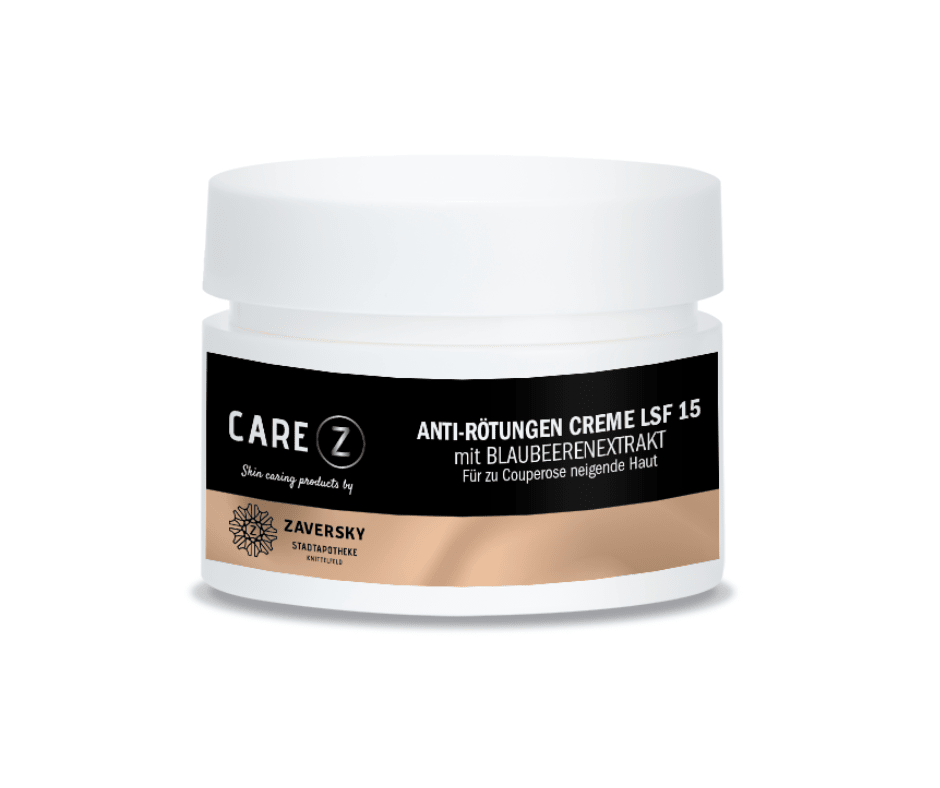 Anti - Rötungen Creme LSF 15 - mit Blaubeerenextrakt für zu Couperose neigende Haut CareZ - Kosmetika - Apotheke Zaversky