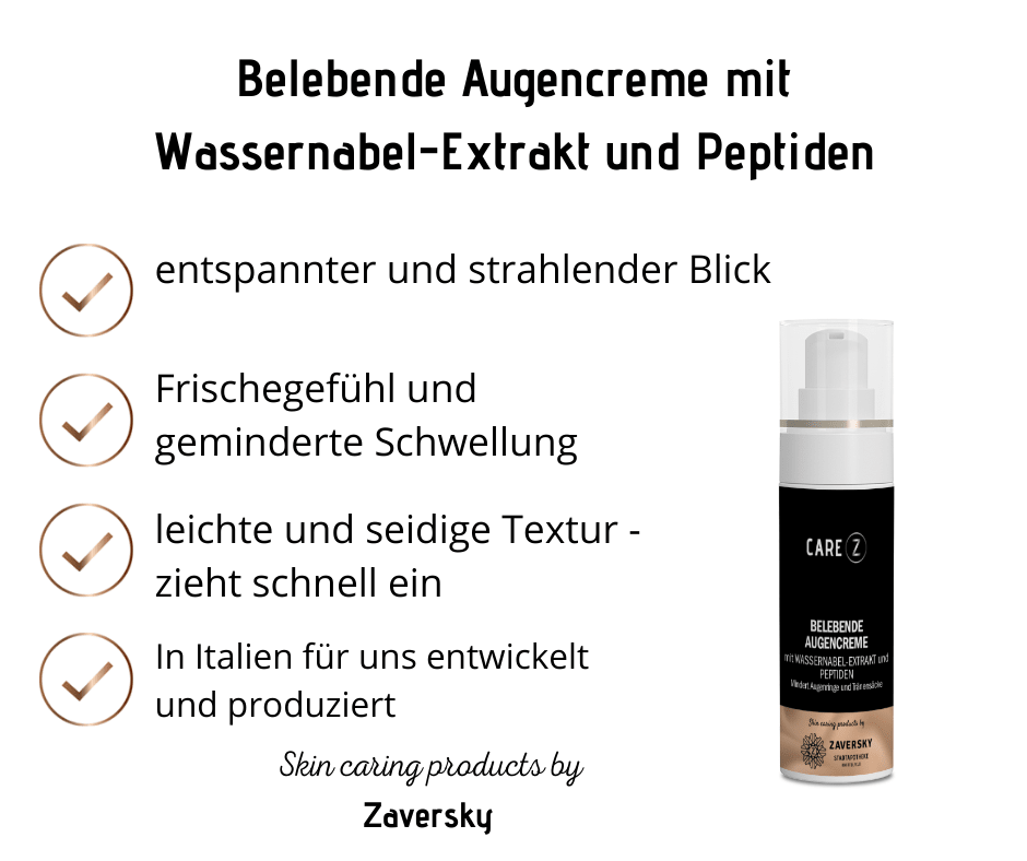 Belebende Augencreme mit Wassernabel - Extrakt und Peptiden CareZ - Kosmetika - Apotheke Zaversky