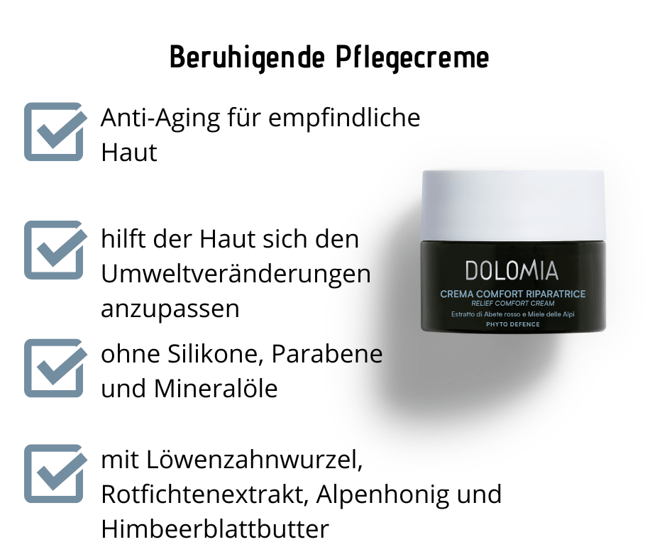 Beruhigende Pflegecreme Dolomia - Anti Aging für empfindliche Haut - Kosmetika - Apotheke Zaversky
