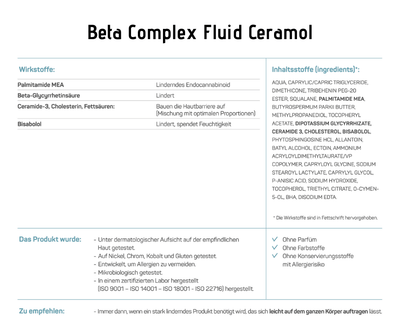 Beta Complex Fluid - Ceramol - Körperpflege die Rötungen, Reizungen und Juckreiz lindert - Kosmetika - Apotheke Zaversky