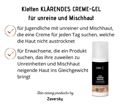 Biomacontrol KLÄRENDES CREME - GEL für unreine und Mischhaut CareZ - Kosmetika - Apotheke Zaversky