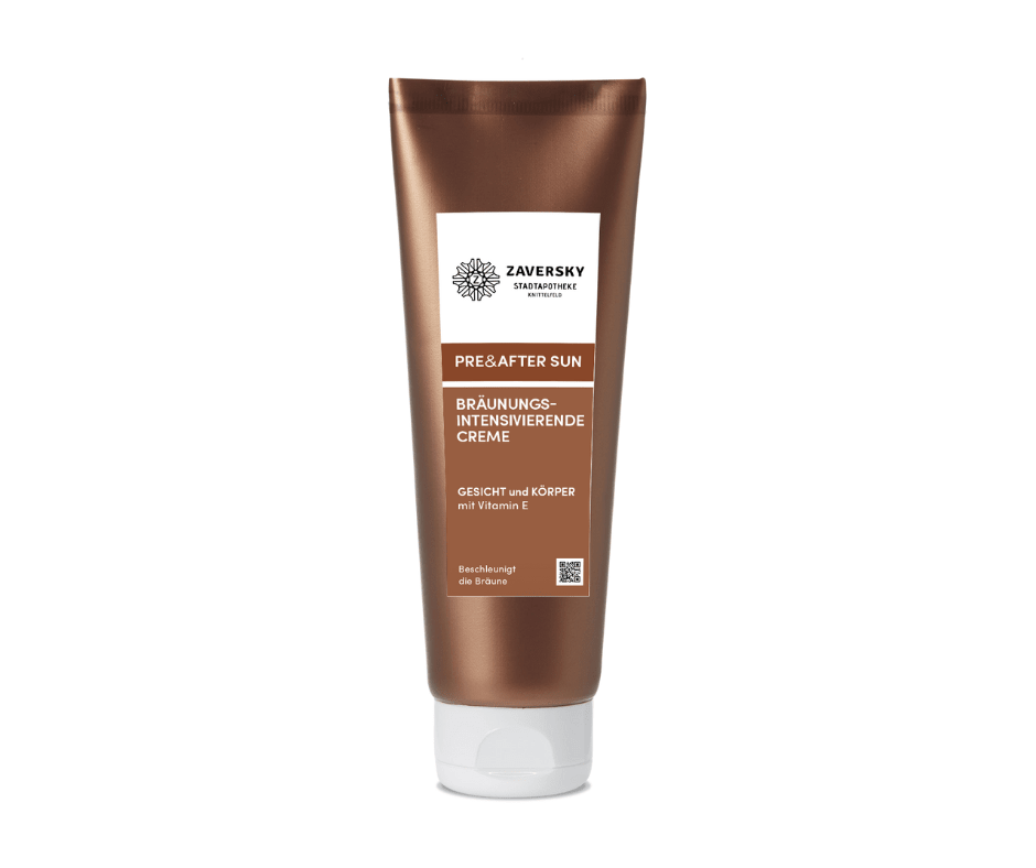 Bräunungsintensivierende Creme - Pre und After Sun - Beschleunigt und intensiviert die Bräune - Kosmetika - Apotheke Zaversky