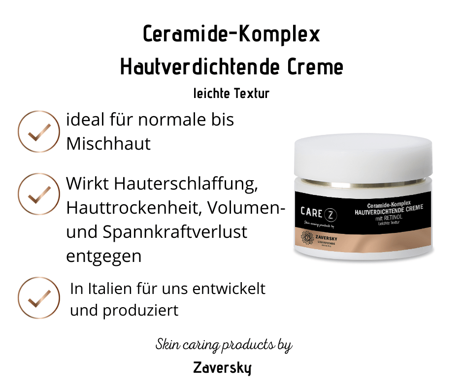 Ceramide - Komplex Hautverdichtende Creme mit Retinol - leichte Textur CareZ - Kosmetika - Apotheke Zaversky