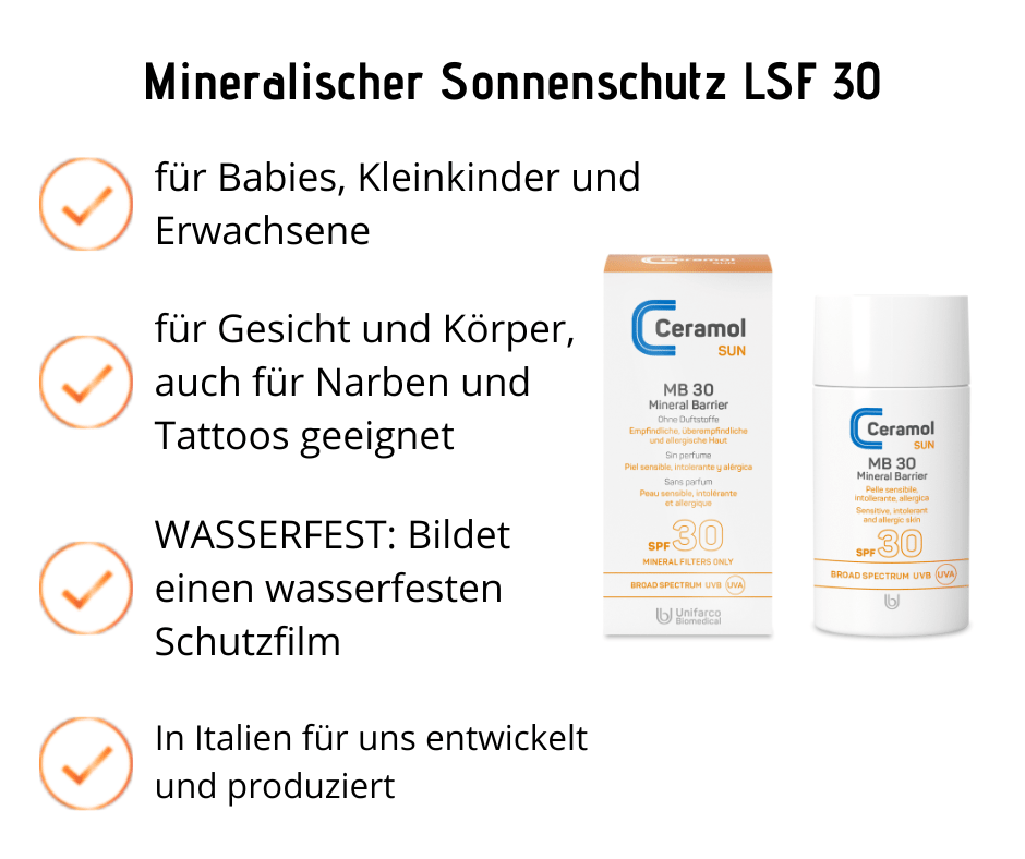 Ceramol - Mineralischer Sonnenschutz 30 - zieht schnell ein, nicht weiß - Kosmetika - Apotheke Zaversky