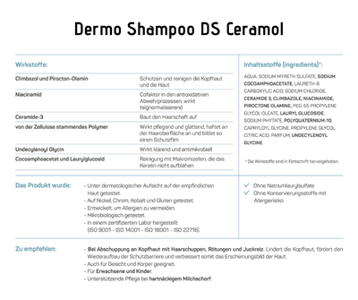 Dermo Shampoo DS - Ceramol - bei juckender Kopfhaut mit/ohne Schuppen - Kosmetika - Apotheke Zaversky