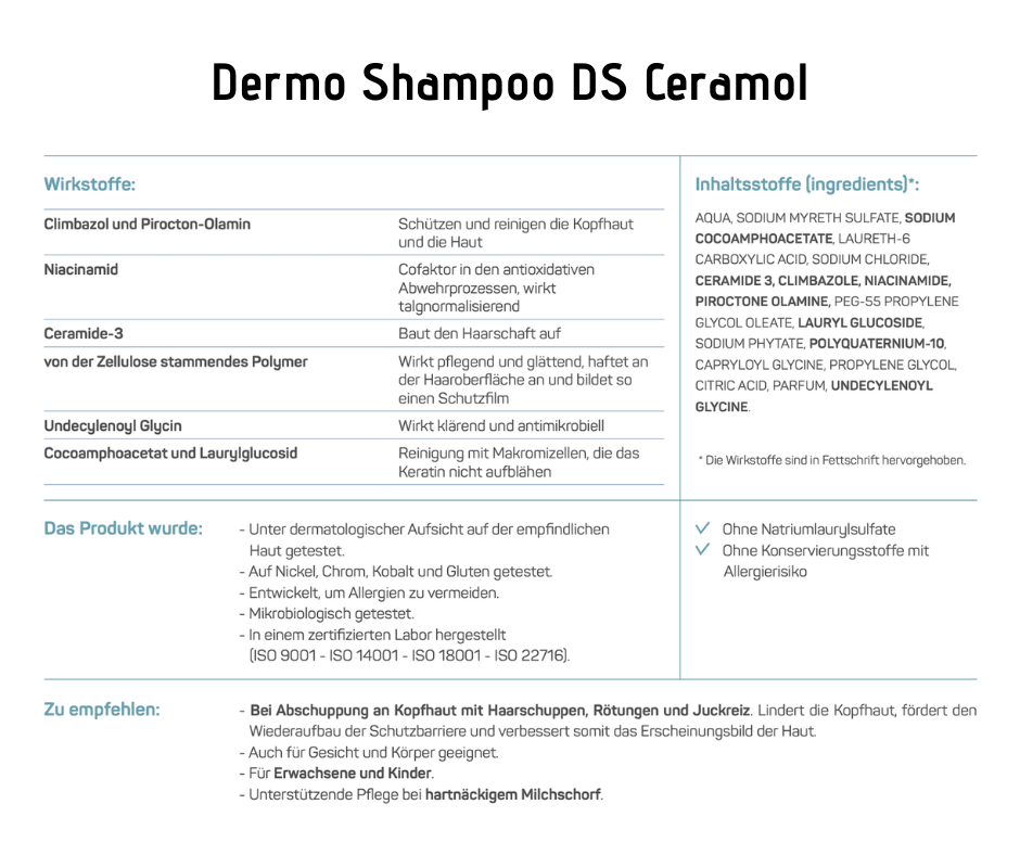 Dermo Shampoo DS - Ceramol - bei juckender Kopfhaut mit/ohne Schuppen - Kosmetika - Apotheke Zaversky