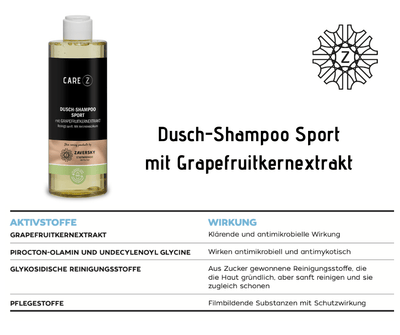 Dusch - Shampoo Sport mit Grapefruitkernextrakt - CareZ - Kosmetika - Apotheke Zaversky