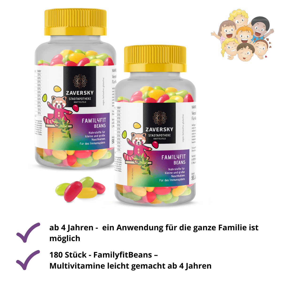 Familyfit BEANS - Der süße Multivitamin Snack - 2 Packungen - Nahrungsergänzung - Apotheke Zaversky