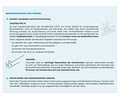 Fußcreme 5% Karitébutter - rückfettende Creme für trockene Füße CareZ - Kosmetika - Apotheke Zaversky