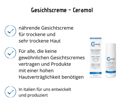 Gesichtscreme - Ceramol - nährende Gesichtscreme für trockene und sehr trockene Haut. - Kosmetika - Apotheke Zaversky