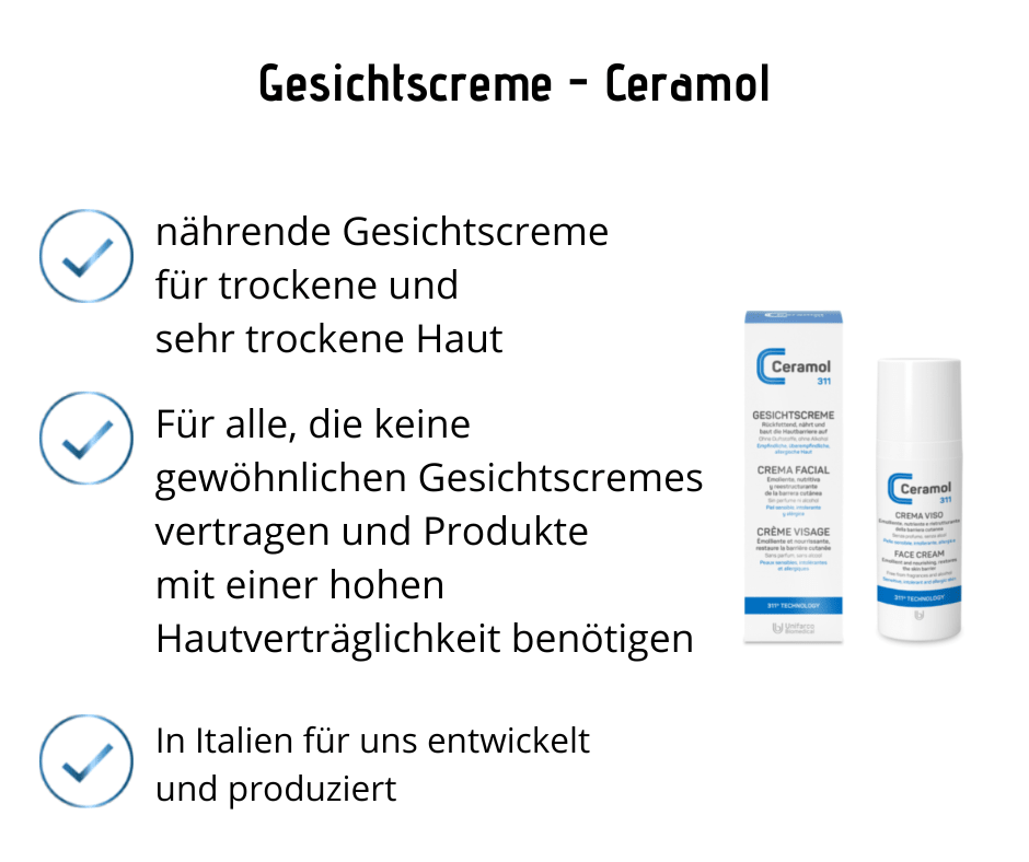 Gesichtscreme - Ceramol - nährende Gesichtscreme für trockene und sehr trockene Haut. - Kosmetika - Apotheke Zaversky