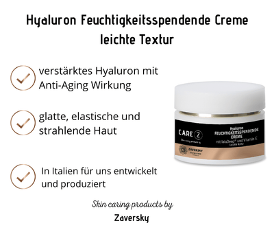 Hyaluron FEUCHTIGKEITSSPENDENDE CREME - leichte Textur CareZ - Kosmetika - Apotheke Zaversky