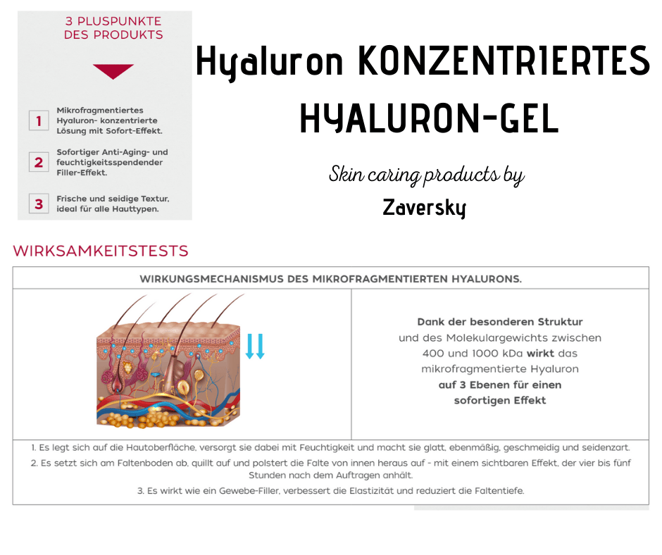Hyaluron KONZENTRIERTES HYALURON - GEL intensive Anti - Aging Wirkung - Kosmetika - Apotheke Zaversky