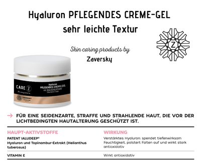 Hyaluron PFLEGENDES CREME - GEL sehr leichte Textur CareZ - Kosmetika - Apotheke Zaversky