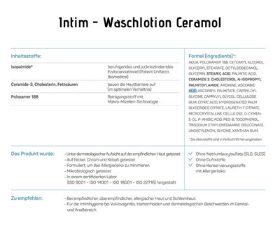 Intim - Waschlotion - Ceramol - sanfte, nicht schaumbildende Waschlotion - Kosmetika - Apotheke Zaversky