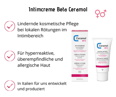 Intimcreme Beta - Ceramol - Lindernde kosmetische Pflege bei lokalen Rötungen im Intimbereich - Kosmetika - Apotheke Zaversky