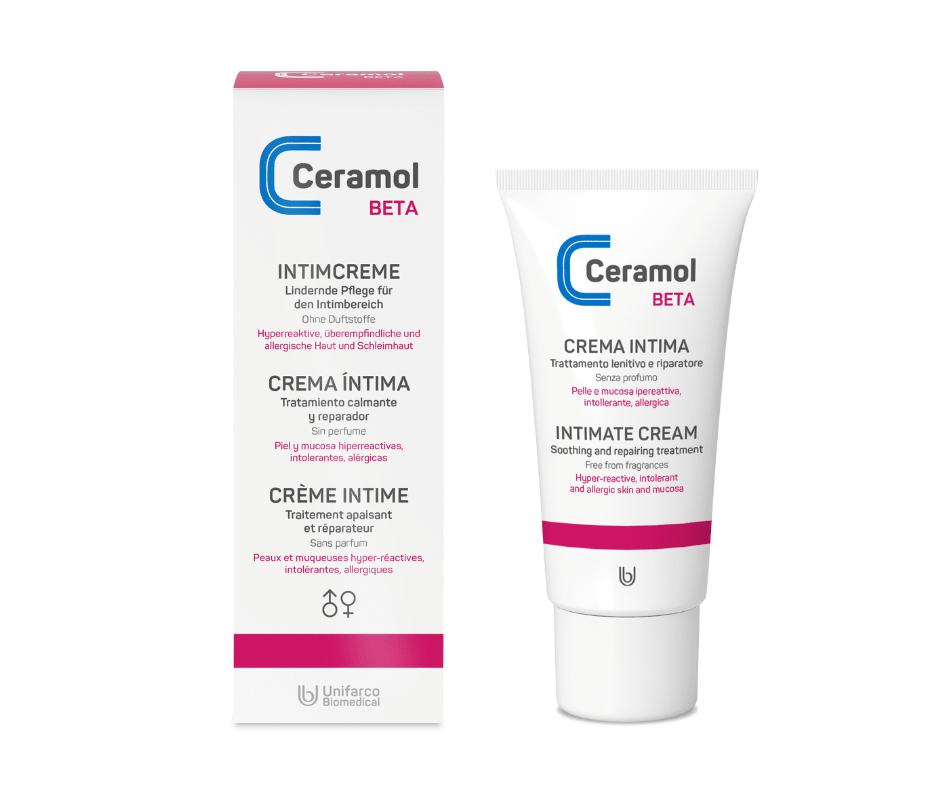 Intimcreme Beta - Ceramol - Lindernde kosmetische Pflege bei lokalen Rötungen im Intimbereich - Kosmetika - Apotheke Zaversky