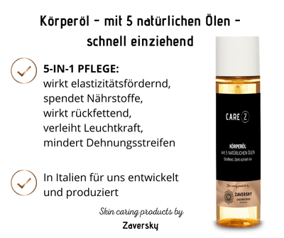 Körperöl - mit 5 natürlichen Ölen - schnell einziehend CareZ - Kosmetika - Apotheke Zaversky
