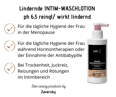 Lindernde INTIM - WASCHLOTION ph 6,5 reingt/ wirkt lindernd CareZ - Kosmetika - Apotheke Zaversky