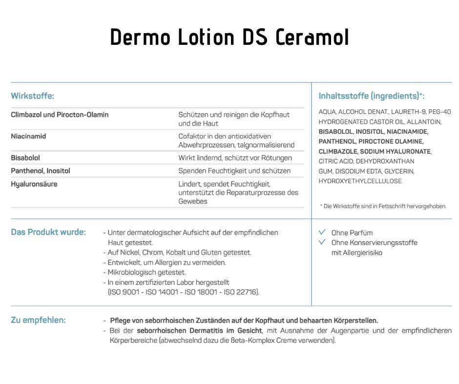 Lotion DS - Ceramol - bei juckender Kopfhaut mit/ohne Schuppen lokal zum Auftragen - Kosmetika - Apotheke Zaversky