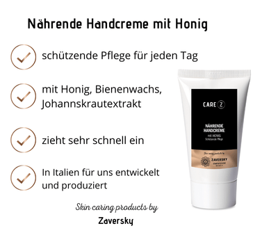 Nährende Handcreme mit Honig - schützende Pflege CareZ (Gratis - Produkt) - Kosmetika - Apotheke Zaversky