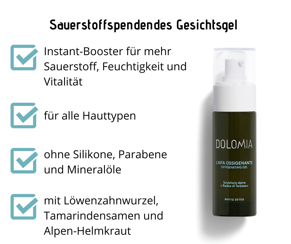 Sauerstoffspendendes Gesichtsgel Dolomia - mehr Sauerstoff, Feuchtigkeit und Vitalität - Kosmetika - Apotheke Zaversky