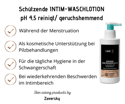 Schützende INTIM - WASCHLOTION pH 4,5 reinigt/ geruchshemmend CareZ - Kosmetika - Apotheke Zaversky