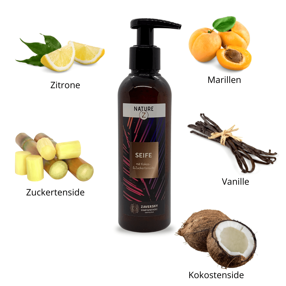 Seife - mit Kokos - und Zuckertensiden zum Hände waschen - Kosmetika - Apotheke Zaversky