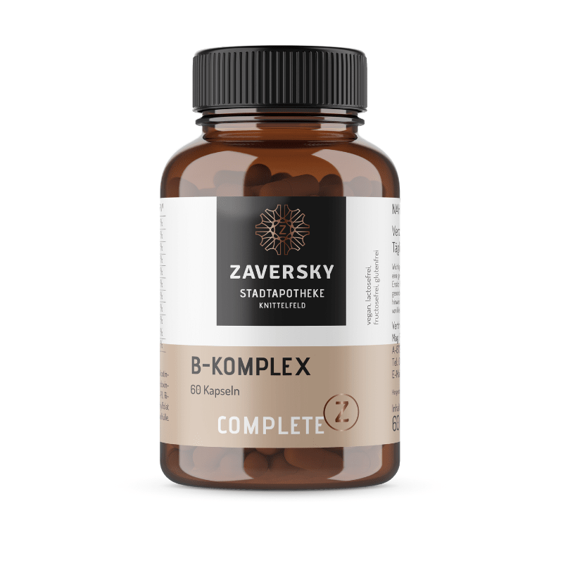Vitamin B - Komplex - zur Unterstützung des Nervensystems - 60 Stück für 2 Monate - Nahrungsergänzung - Apotheke Zaversky